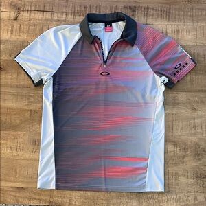 Oakley Bubba Men's Gray and Red Polo Shirt